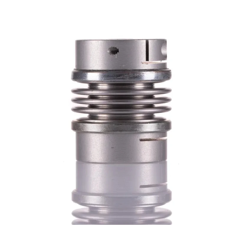 Huco Flexible Clamp Bellows Coupler 34 mm OD 8 mm Bore 40 mm Length Aluminium Hub Stainless Steel Bellows 536.34.2828