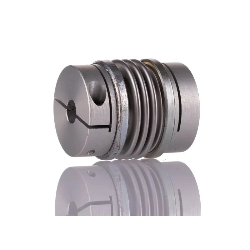 Huco Flexible Clamp Bellows Coupler 34 mm OD 8 mm Bore 40 mm Length Aluminium Hub Stainless Steel Bellows 536.34.2828