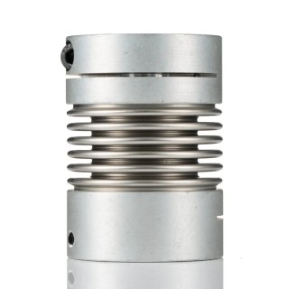 Huco 45 mm OD Aluminium Hub Stainless Steel Bellows Clamp Style Flexible Coupler 63 mm Length 554.45.4242