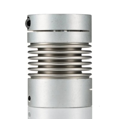 Huco 45 mm OD Aluminium Hub Stainless Steel Bellows Clamp Style Flexible Coupler 63 mm Length 554.45.4242