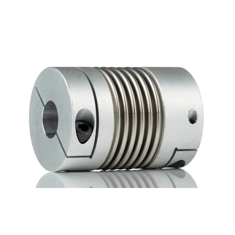 Huco 45 mm OD Aluminium Hub Stainless Steel Bellows Clamp Style Flexible Coupler 63 mm Length 554.45.4242