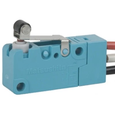 Panasonic Short Roller Lever Micro Switch, Pre-Wired Terminal, 5A, 250 V ac, 24 V dc, SPCO, IP67 ABV1615403R