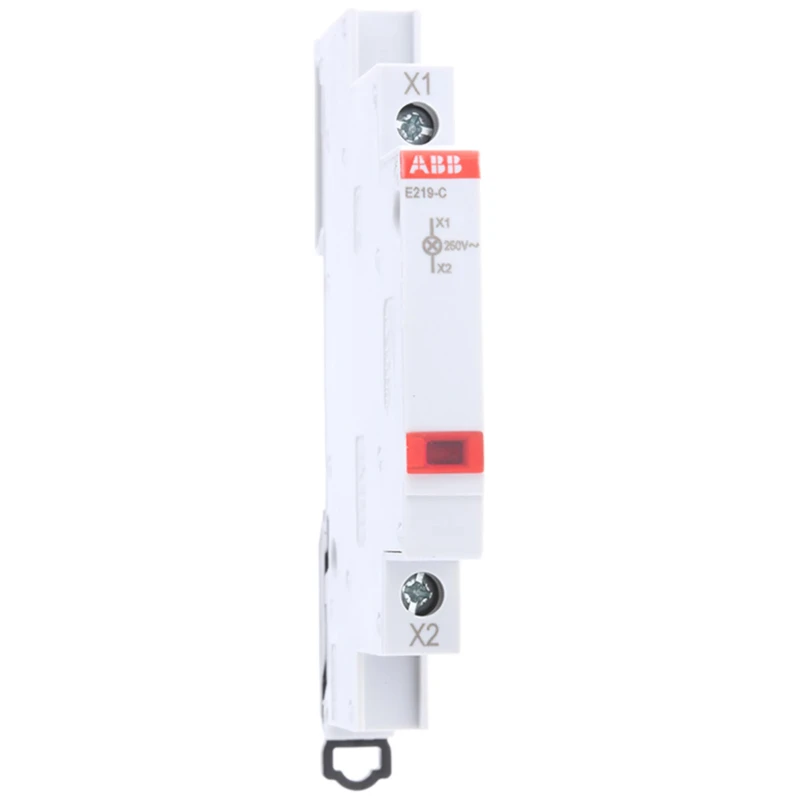ABB Screw Clamp Red LED Indicator, 250V AC, 16A, IP20 Plastic Body, Rectangular Shape E219 Series 2CCA703401R0001 E219-C