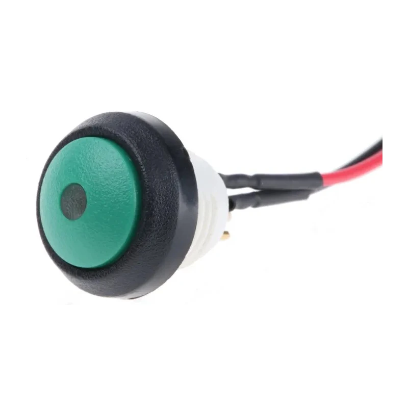 ITW Switches 48 Series Illuminated Push Button Switch Panel Mount 14 mm Cutout Green, SPST, IP67 48-6-RB-R-GR-B