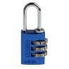 ABUS Combination Padlock Aluminium Steel Safety Padlock Weatherproof 3 mm Shackle 20 mm Body 145/20 Blue