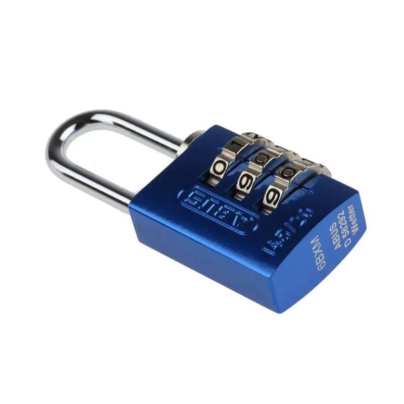 ABUS Combination Padlock Aluminium Steel Safety Padlock Weatherproof 3 mm Shackle 20 mm Body 145/20 Blue