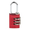 ABUS Aluminium Steel Safety Combination Padlock Weatherproof 3 mm Shackle 20 mm Body 145/20 Red
