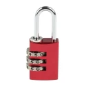 ABUS Aluminium Steel Safety Combination Padlock Weatherproof 3 mm Shackle 20 mm Body 145/20 Red