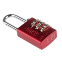 ABUS Aluminium Steel Safety Combination Padlock Weatherproof 3 mm Shackle 20 mm Body 145/20 Red