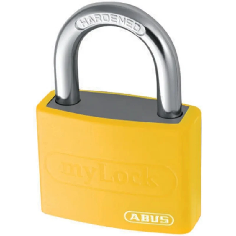 ABUS Weatherproof Keyed Aluminium and Steel Safety Padlock 6.5 mm Shackle Diameter, 22.5 mm 49935 - T65AL/40 Yellow KA 6402
