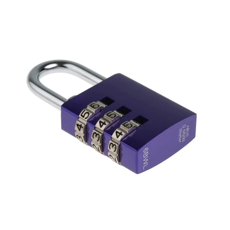 ABUS Aluminium Combination Safety Padlock Weatherproof 4.8 mm Shackle, 3 mm Body 145/30 Lilac