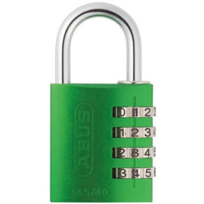 ABUS Combination Padlock Steel Aluminium Weatherproof Safety Padlock 6 mm Shackle 40mm Body 145/40 Green