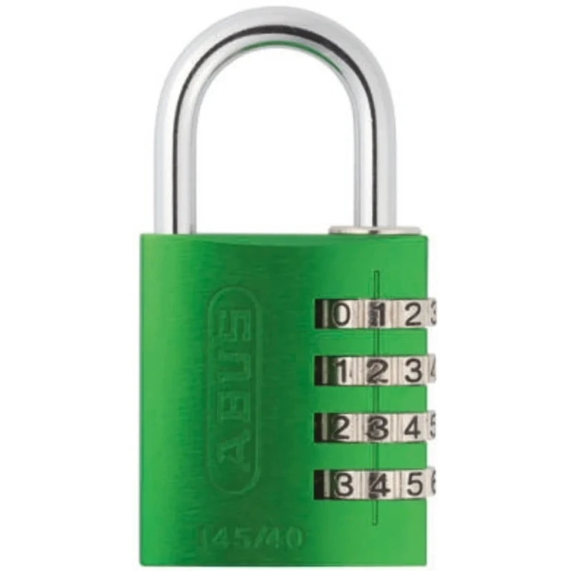 ABUS Combination Padlock Steel Aluminium Weatherproof Safety Padlock 6 mm Shackle 40mm Body 145/40 Green