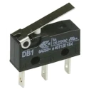 ZF Short Lever Micro Switch with Tab Terminal, 6A Current Rating, 250V AC Voltage, SPDT Contact Configuration DB1C-B1LB