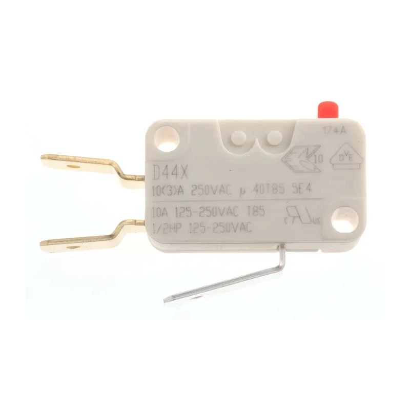 ZF Button Micro Switch, Tab Terminal, 10A, 250 V ac, SPDT, IP40 D449-V3AA