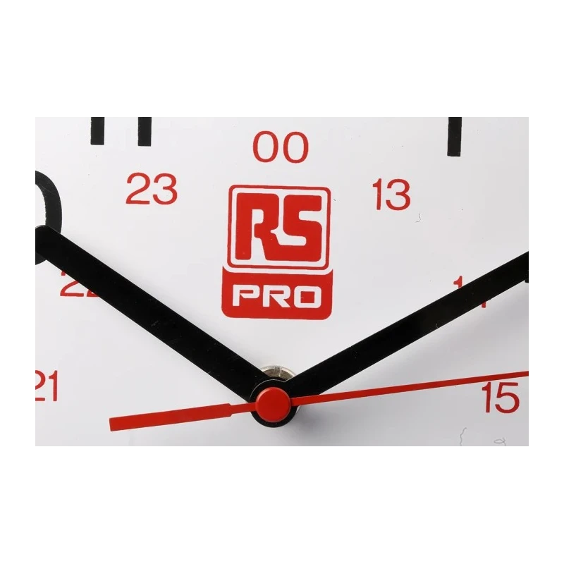 RS PRO White Analogue Wall Clock 215 mm Diameter Plastic Case Quartz Movement 706-4789