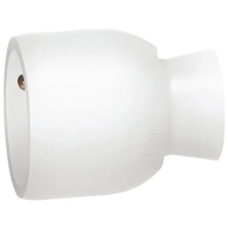 Legrand 16A 250V French 2P+E Mains Connector White Polymer Cable Mount Screw Termination 0 504 17