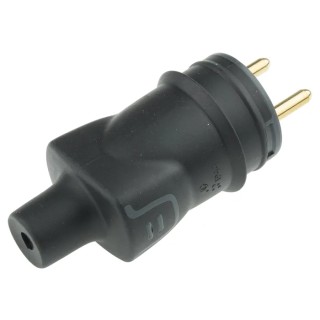 Legrand 16A 250V France Mains Connector Black Rubber Cable Mount Screw Termination 0 504 45