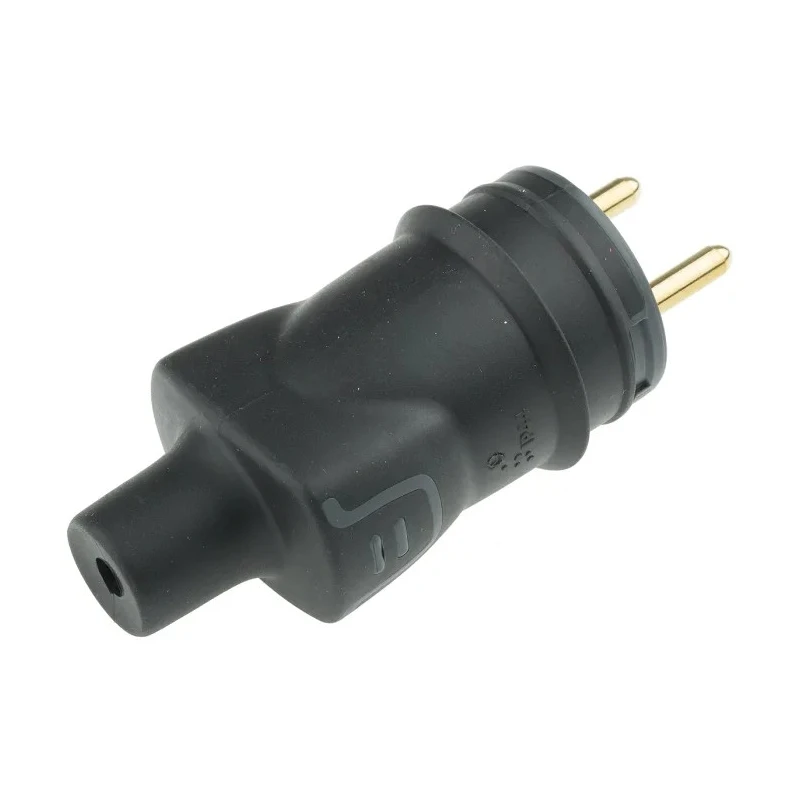 Legrand 16A 250V France Mains Connector Black Rubber Cable Mount Screw Termination 0 504 45