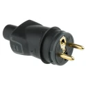 Legrand 16A 250V France Mains Connector Black Rubber Cable Mount Screw Termination 0 504 45