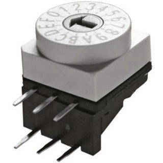 KNITTER-SWITCH Rotary Coded DIP Switch Through Hole, Rotary Flush Actuator, 24 Vdc, 25 mA, DRR60010