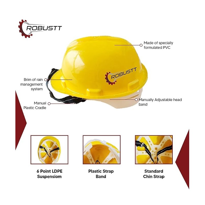 Buy Robustt X Shree Jee Nape Adjusment-Safety Yellow Helmet