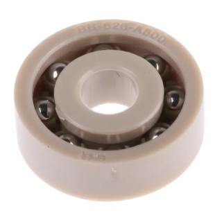 Igus Single Row Deep Groove Ball Bearing 6 mm ID, 19 mm OD, 6 mm Width, Polyetheretherketone Cage BB-626-A500-70-ES