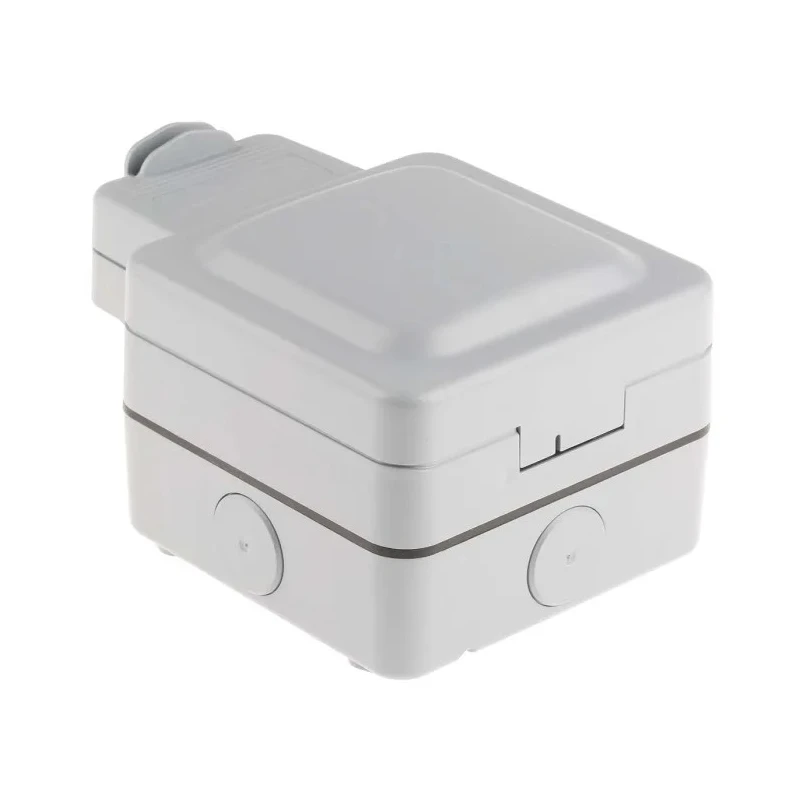 MK Electric 13A Grey 1 Gang Flush Mount Plug Socket Indoor & Outdoor Type G British K56480GRY