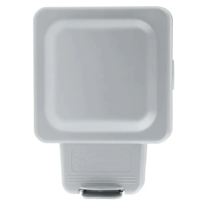 MK Electric 13A Grey 1 Gang Flush Mount Plug Socket Indoor & Outdoor Type G British K56480GRY