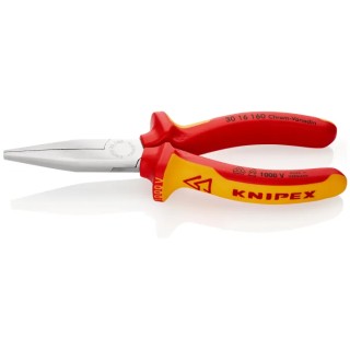 Knipex 1-Piece Flat Nose Plier 160mm Overall VDE 1000V Approved Chrome Vanadium Steel 30 16 160