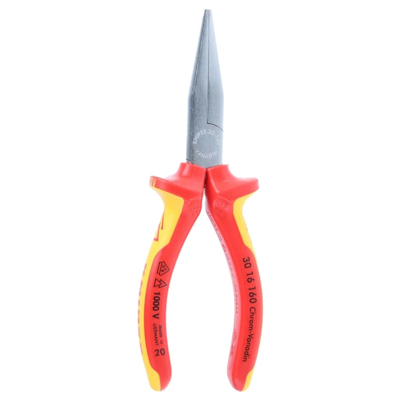 Knipex 1-Piece Flat Nose Plier 160mm Overall VDE 1000V Approved Chrome Vanadium Steel 30 16 160