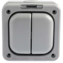 MK Electric Grey 1 Way 2 Gang Flush Mount Light Switch 10A 250V Masterseal K56402GRY