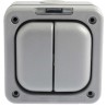 MK Electric Grey 1 Way 2 Gang Flush Mount Light Switch 10A 250V Masterseal K56402GRY