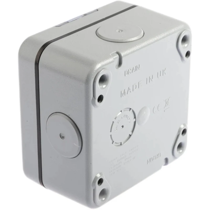 MK Electric Grey 1 Way 2 Gang Flush Mount Light Switch 10A 250V Masterseal K56402GRY