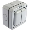 MK Electric Grey 1 Way 2 Gang Flush Mount Light Switch 10A 250V Masterseal K56402GRY