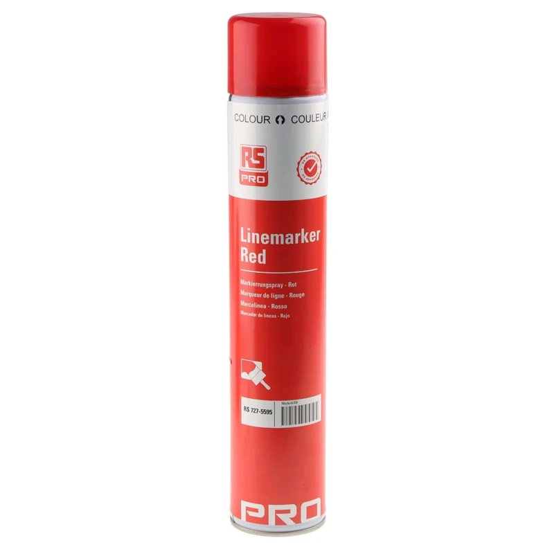 RS PRO Acrylic-Based 750 ml Red Line Marker Spray for Durable Bright Lines 727-5595