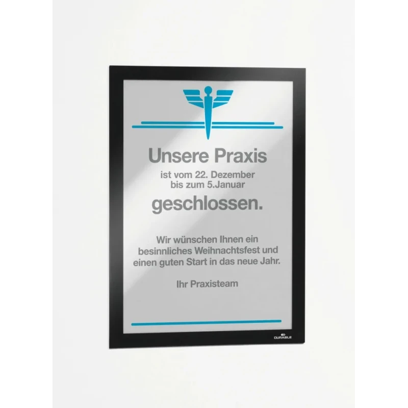 Durable Black A4 Document Display Polyvinyl Chloride 323mm Height 236mm Width 4872-01