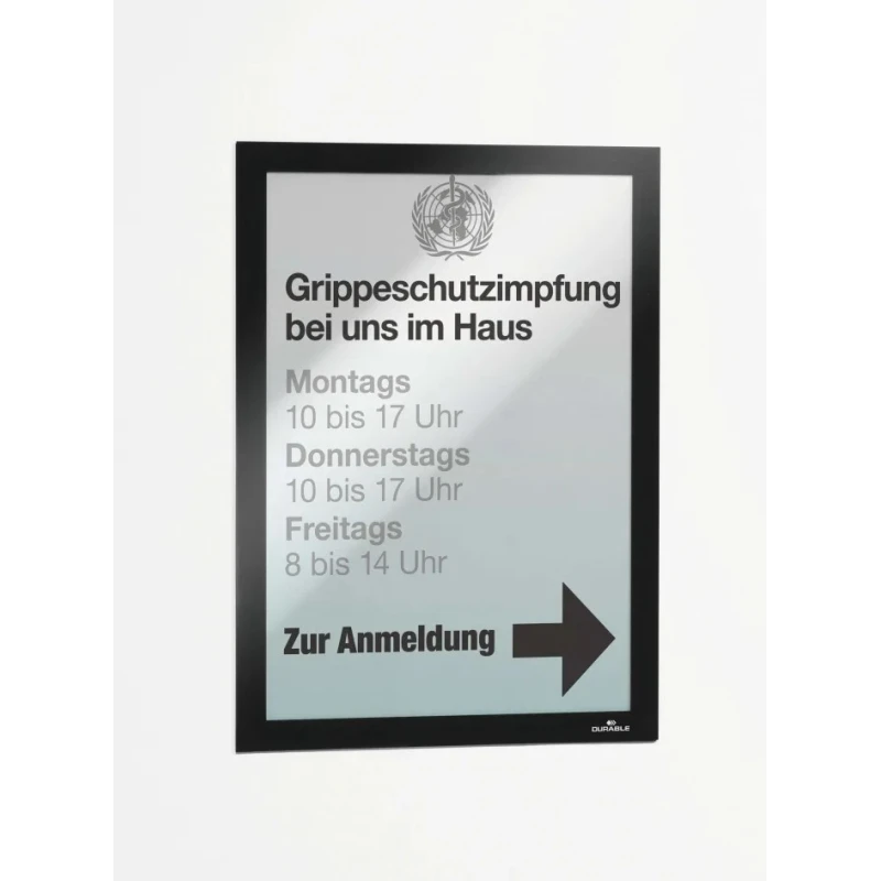 Durable Black A4 Document Display Polyvinyl Chloride 323mm Height 236mm Width 4872-01