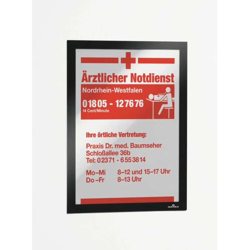 Durable Black A4 Document Display Polyvinyl Chloride 323mm Height 236mm Width 4872-01