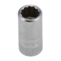 STAHLWILLE Socket 7 mm 12 Point Square 1/4 in Drive Chrome Finish Steel 23mm Overall Length 01030007