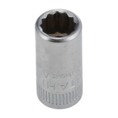STAHLWILLE Socket 7 mm 12 Point Square 1/4 in Drive Chrome Finish Steel 23mm Overall Length 01030007