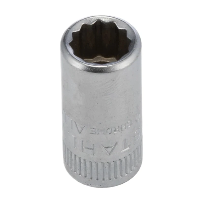 STAHLWILLE Socket 7 mm 12 Point Square 1/4 in Drive Chrome Finish Steel 23mm Overall Length 01030007