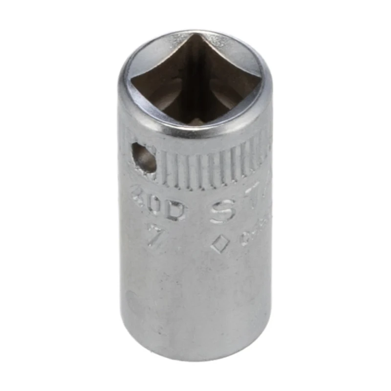 STAHLWILLE Socket 7 mm 12 Point Square 1/4 in Drive Chrome Finish Steel 23mm Overall Length 01030007