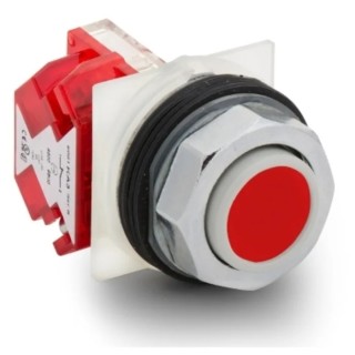 Schneider Electric Harmony 9001K Series Illuminated Push Button Switch, Spring Return, 30 mm Cutout, 1 NC, Red LED 9001KR3RH6