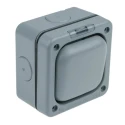 MK Electric Grey 2 Way Light Switch 1 Gang Masterseal IP66 10A 250V Polycarbonate Flush Mount K56401GRY