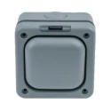 MK Electric Grey 2 Way Light Switch 1 Gang Masterseal IP66 10A 250V Polycarbonate Flush Mount K56401GRY