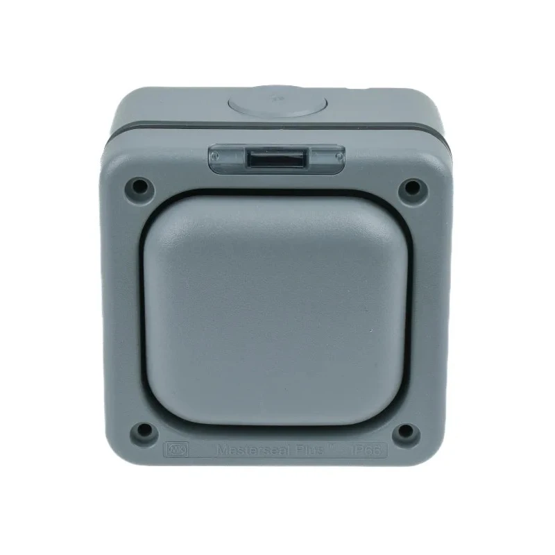 MK Electric Grey 2 Way Light Switch 1 Gang Masterseal IP66 10A 250V Polycarbonate Flush Mount K56401GRY