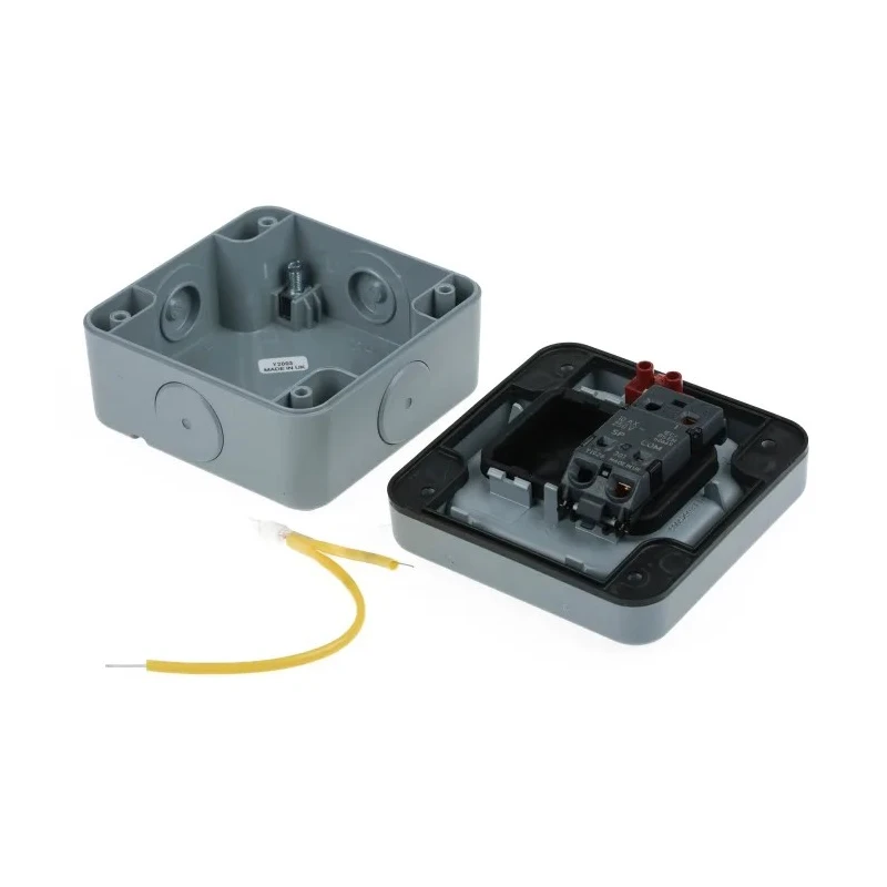 MK Electric Grey 2 Way Light Switch 1 Gang Masterseal IP66 10A 250V Polycarbonate Flush Mount K56401GRY