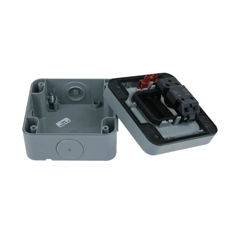 MK Electric Grey 2 Way Light Switch 1 Gang Masterseal IP66 10A 250V Polycarbonate Flush Mount K56401GRY