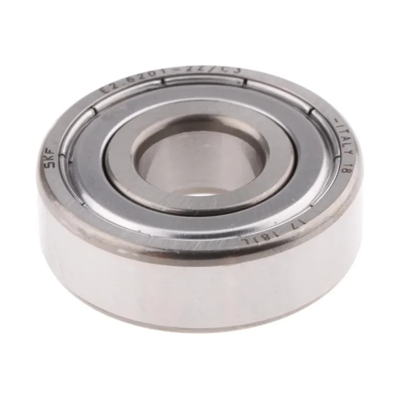 SKF Single Row Deep Groove Ball Bearing 12 mm ID, 32 mm OD, 10 mm Width, Shielded, Non-Metallic Cage E2.6201-2Z/C3